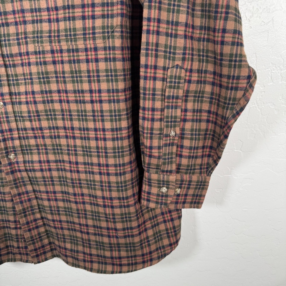 Pendleton Shirt Mens XL Brown Button Down Long Sleeve Flannel Two Pocket Plaid - Picture 3 of 8